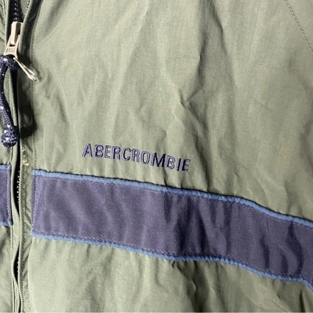 Vintage 90s Abercrombie & Fitch Green Fleece Lined Zip Front Ski Coat‎ Size M
